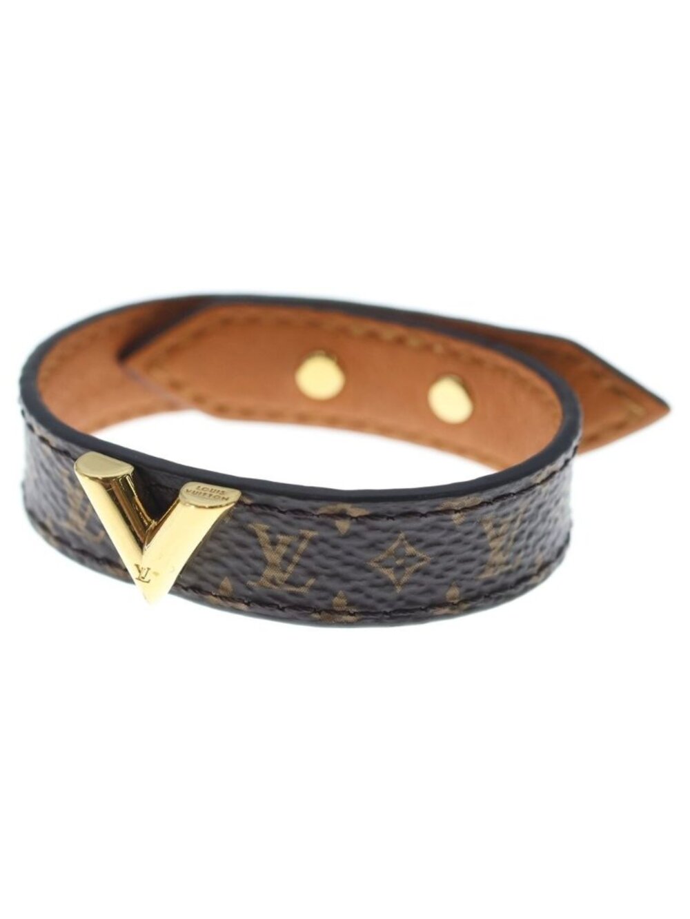 Louis Vuitton Bracelet Essential Monogram Leather Brown
